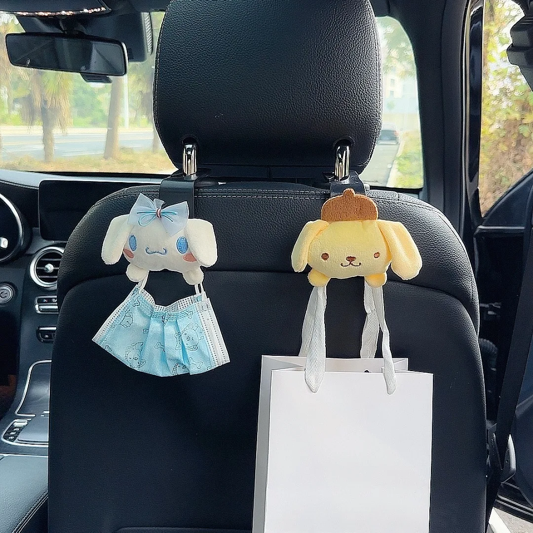 

Sanrio Car Storage Hook Anime Cinnamoroll Car Seat Hook Kawaii Cartoon Kuromi Seat Headrest Plush Hooks Cars Accessories Gifts