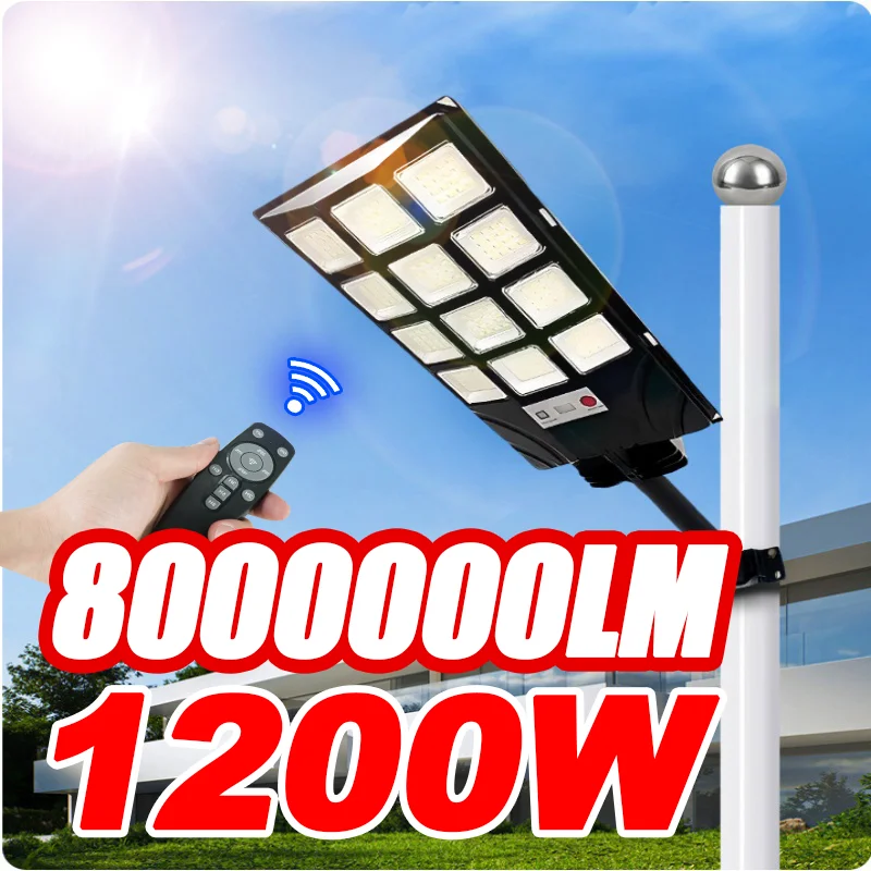 

8000000LM Outdoor Solar Lights Motion Sensor Solarlamp 1200W Waterproof Wall Solar Street Lamp For Garden Patio Garage Lantern