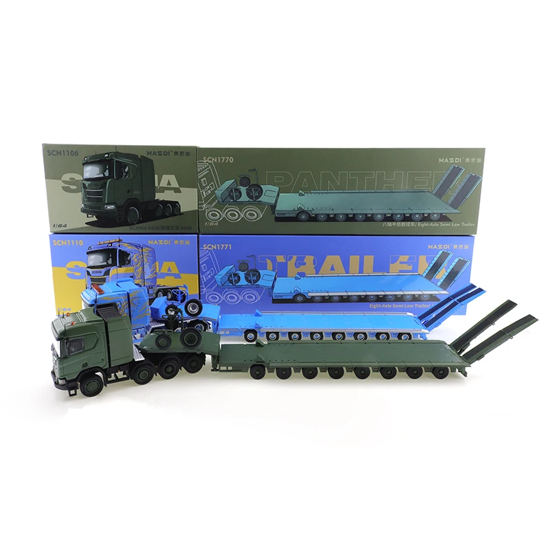 

MASSDI 1:64 Trailer Head Model Scania R650 Vehicle Model Heavy Truck Tractor Scania Car Alloy Toys Diecast Model for Children
