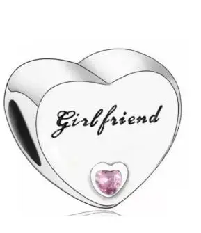 حار بيع S925 الفضة على شكل قلب مع حروف الأب ابنة الابن هدية عيد الأم مناسبة للأساور الأوروبية ذاتية الصنع