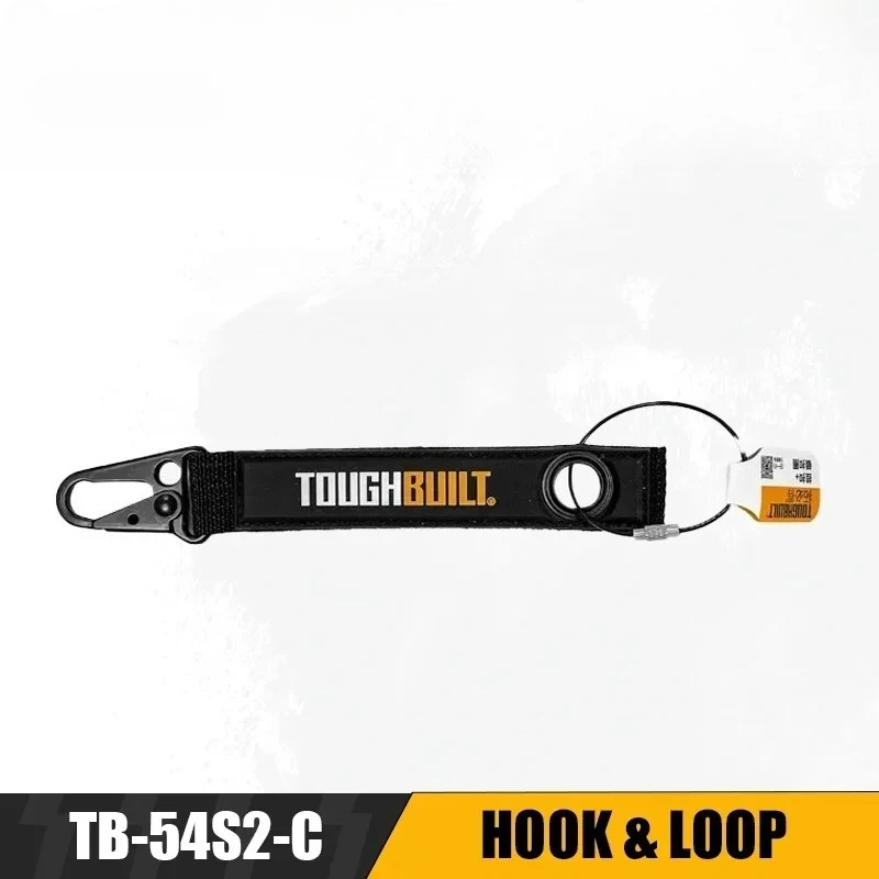 TOUGHBUILT TB-54S2-C Hook & Loop Tool CarabinerHeavy Duty Sprayed Key RingNylon WebbingPortable Mountaineering Hawksbill Hooks