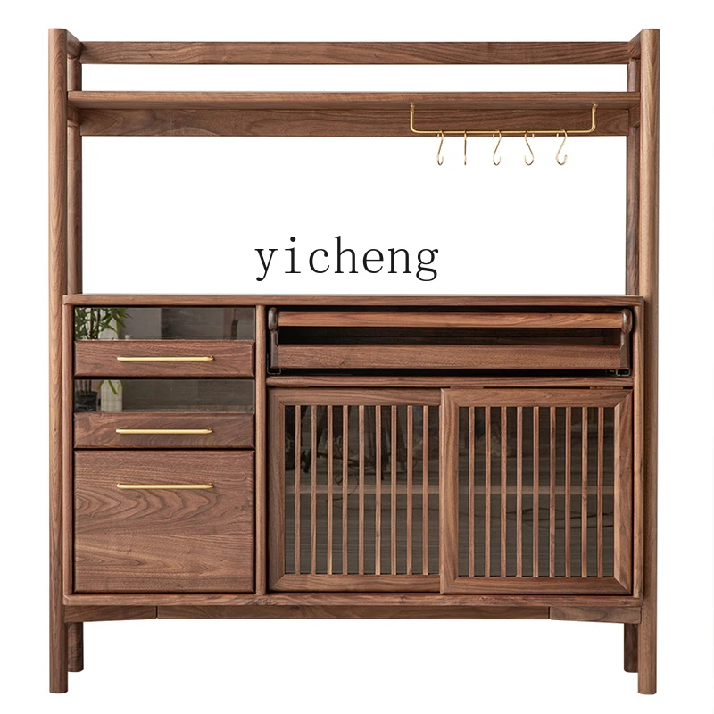 

ZK new Chinese side cabinet solid wood storage display cabinet tea rack multi-functional Bogu rack tea room furniture