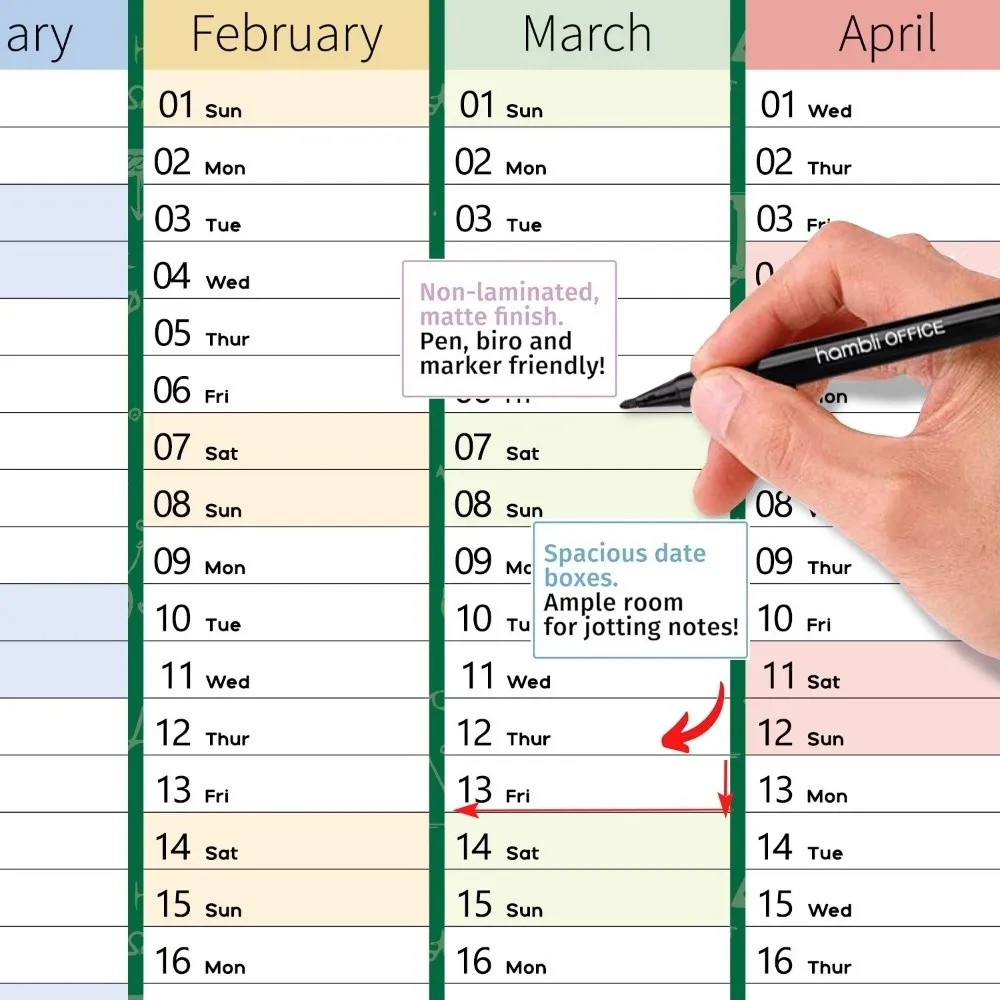 Calendario da parete grande 2026 Pianificatore annuale Lista delle cose da fare Programma Agenda da 365 giorni Foglio Agenda Organizzatore Calendario annuale giornaliero