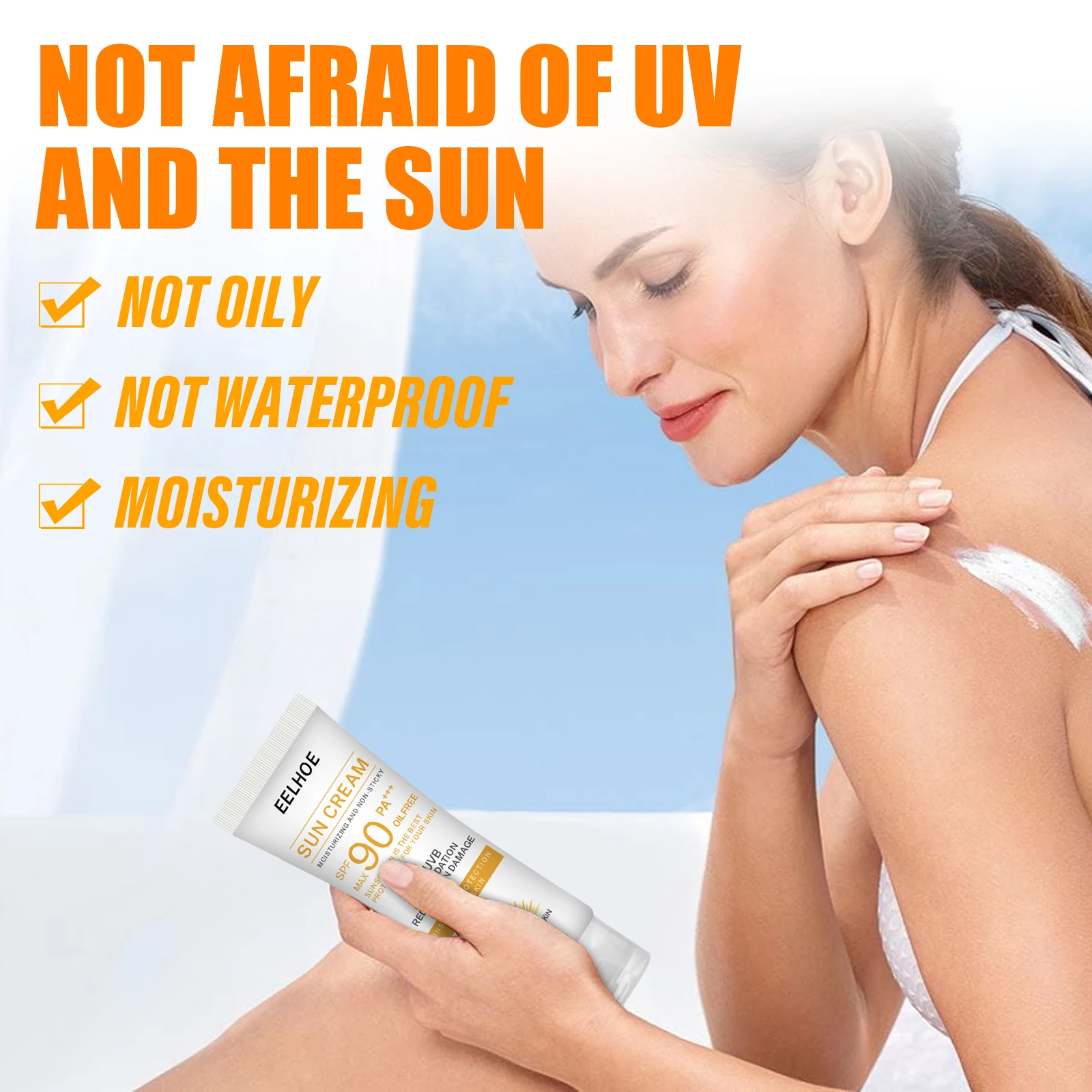 Sun Cream for Face Body Protective Cream 4-in-1 Primer Sun Shield Hydration Lightweight Broad Spectrum Sunblock Skin Oil Free