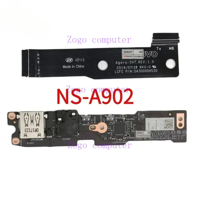 For Lenovo Yoga 910 yoga 910-13ikk laptop USB audio board with cable cyg50 NS-A902 da30000h530 5c50m35023