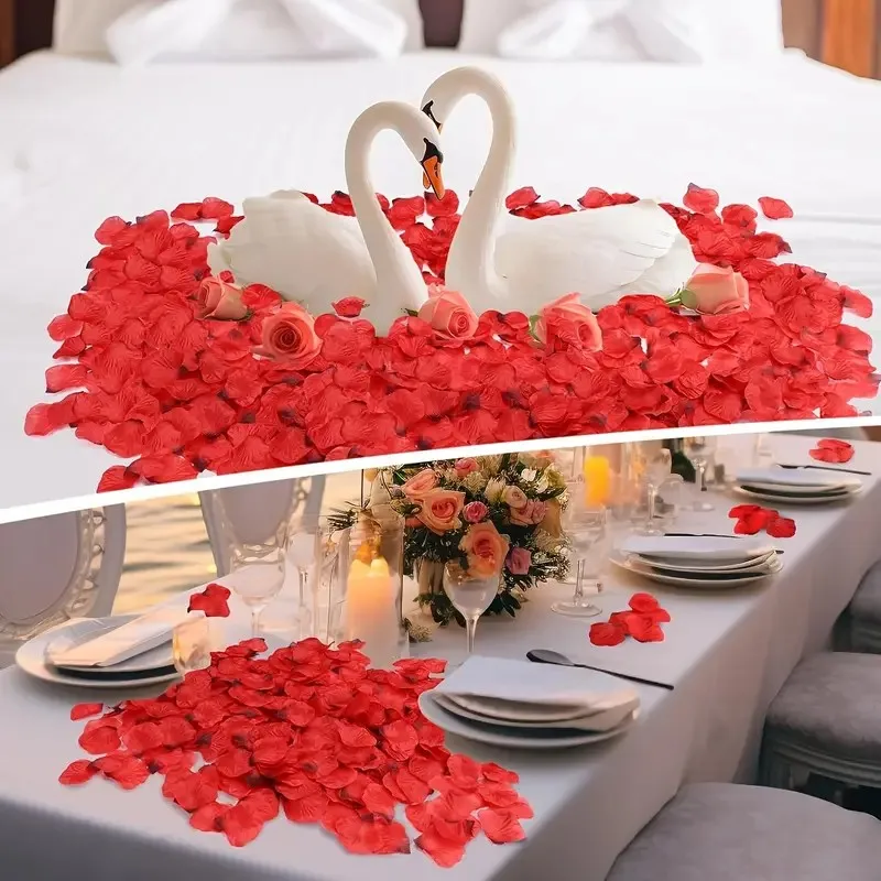 1000 Stück Rosenblätter Romantische Party-Dekoration Hochzeitskranz für Valentinstag Hochzeitsfeier Romantische Dekoration – Detail 4