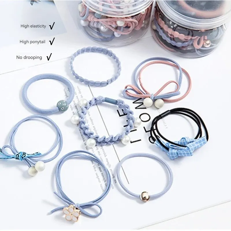 16 PCS High Elasticity Hair Band Set Of Durable Leather Band Hair Accessories Hair Rope Simple High Ponytail