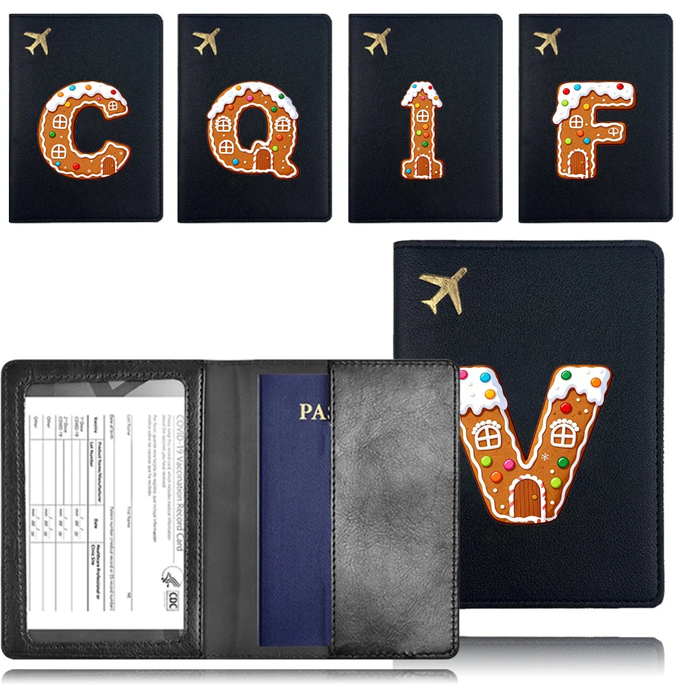 

Портативная обложка для паспорта, 1 шт., кожаная дорожная обложка для паспорта, банковская карта, простая многофункциональная шкатулка для карт, дорожный пряничный узор