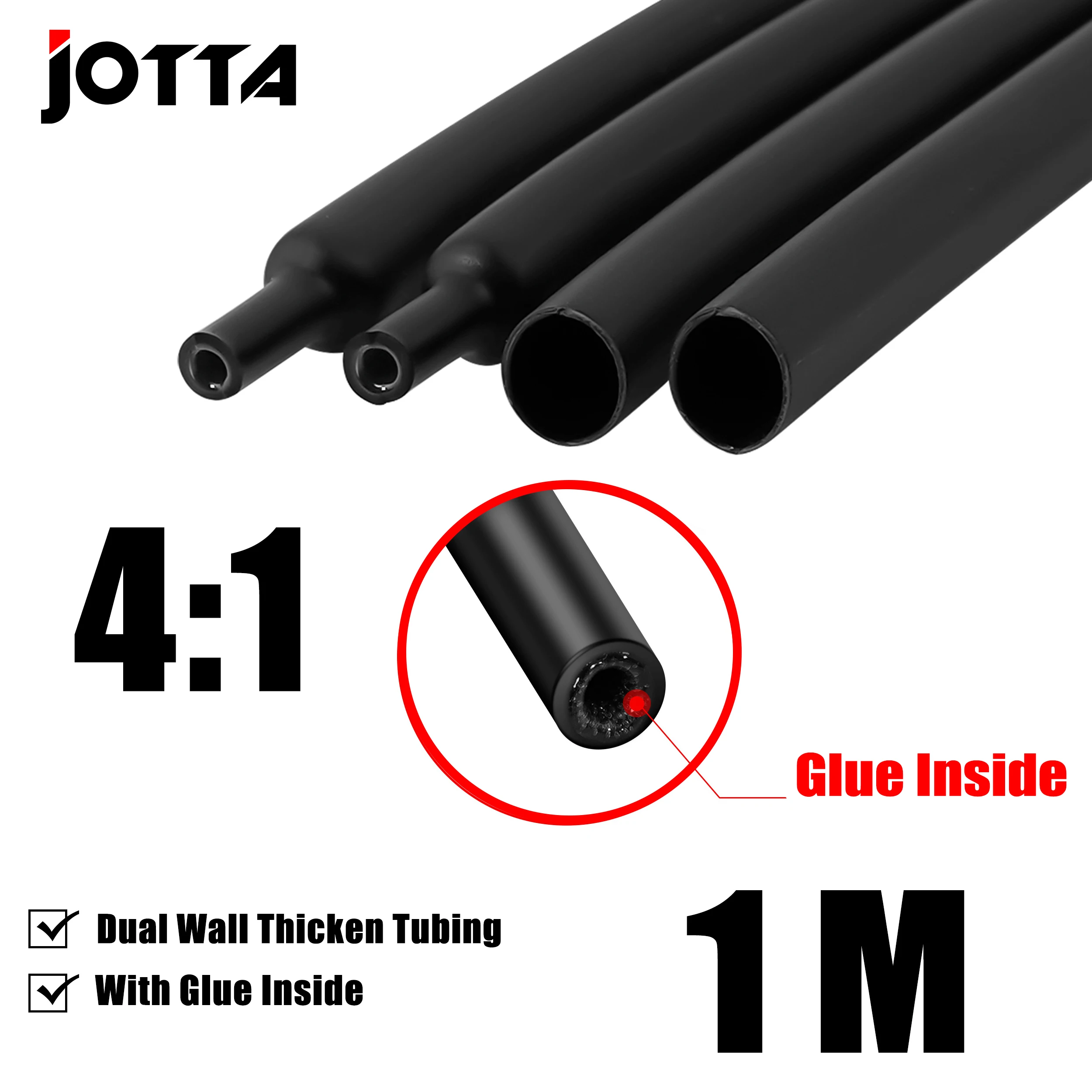 1M 4:1 Heat Shrink Tube With Glue Thermoretractile  Shrinkable Tubing Dual Wall 4 6 8 12 16 24 40mm