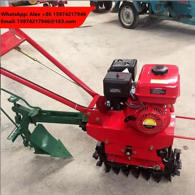 Chain Rail Micro Tiller 173 Air-cooled Diesel Chain Roller Single Wheel Plow Vegetable Garden Trenching And Soil Turning Machine