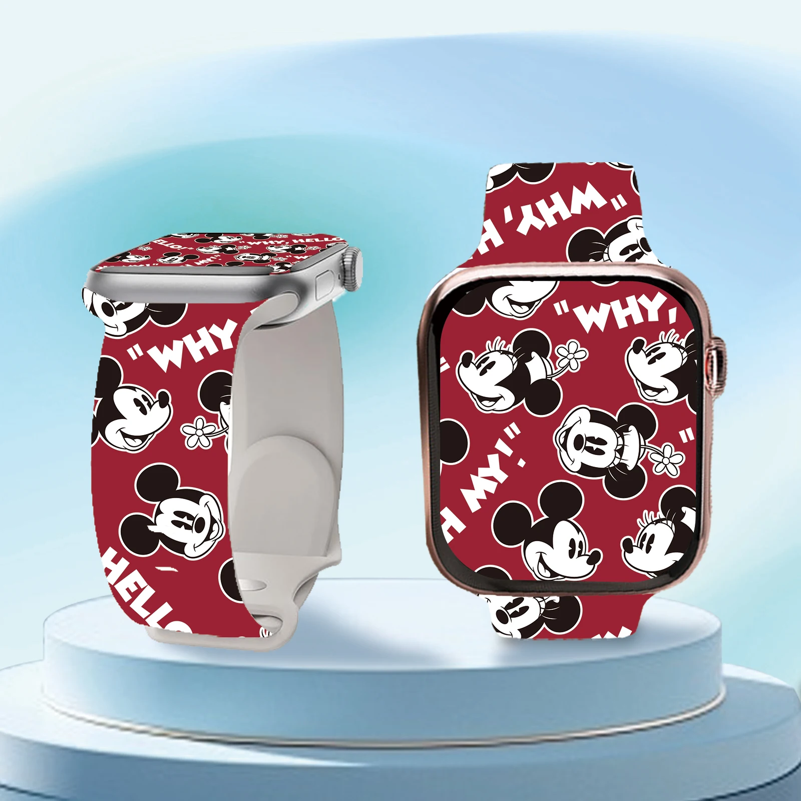 

Disney Print Strap for iWatch 11 10 9 8 Silicone Band Replaceable Bracelet for Apple Watch 46mm 44mm 42mm 41mm Watchband