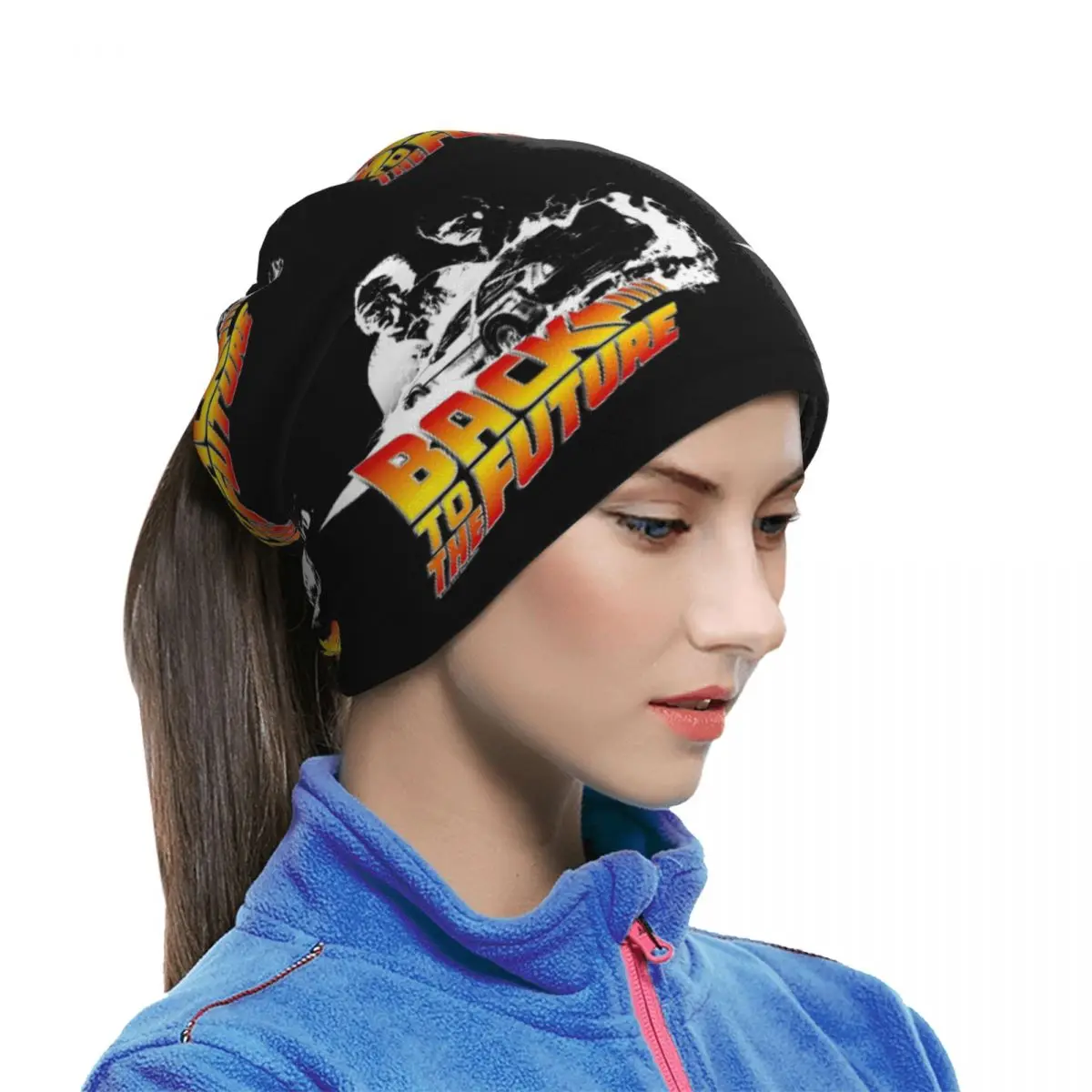 Retro Back To The Future Bandana Neck Cover Printed Wrap Scarf Hiking Fishing Headwear For Men Women Adult All Season