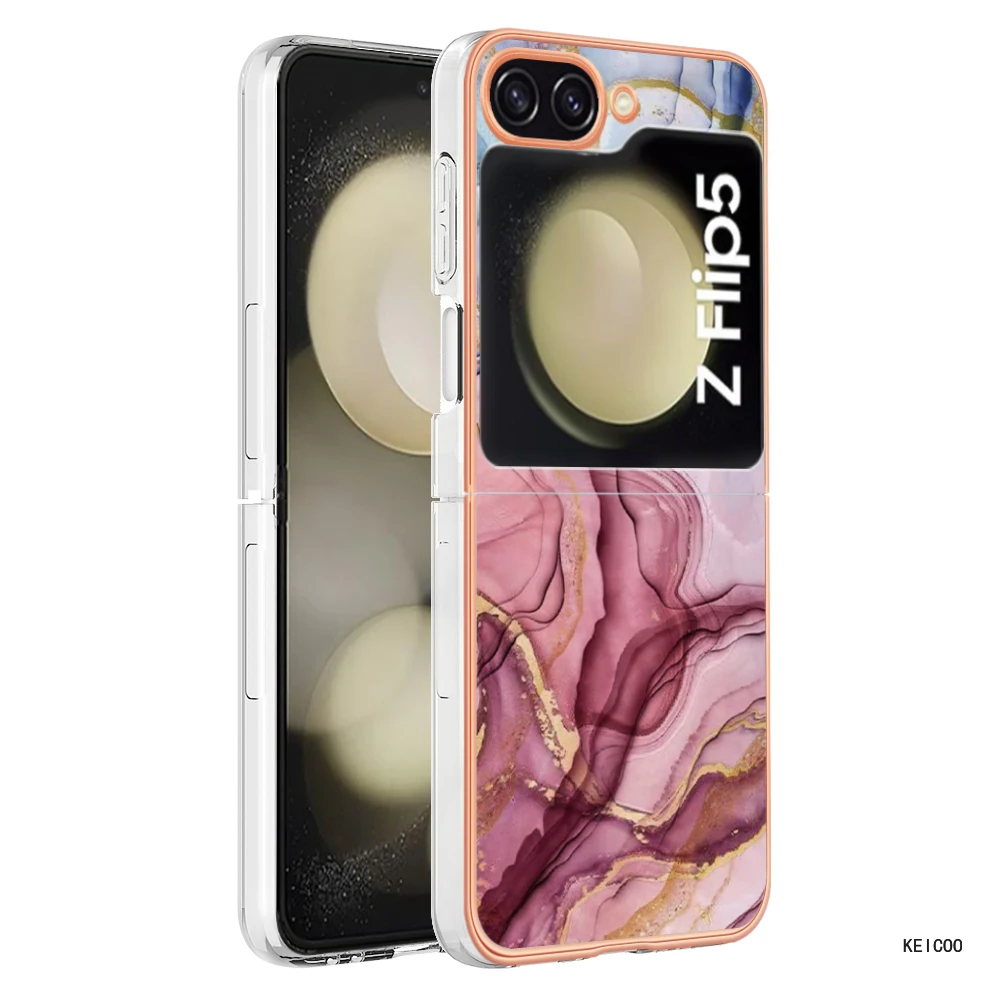 Capas Gradient Halo Staining for Samsung Galaxy Z Flip 3 4 5 Flip5 Phone Cover Fashion Cartoon Anti-fall Protection Case Fundas