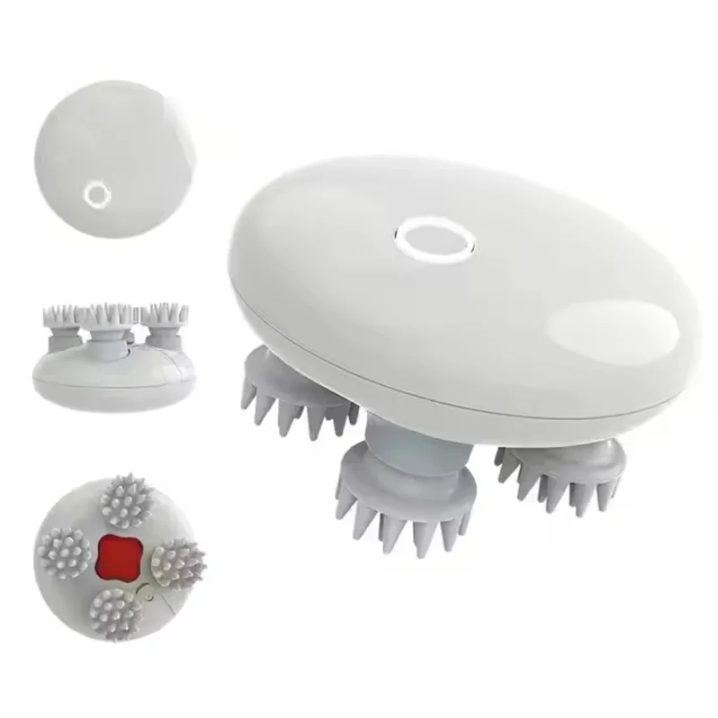 

Factory Custom Mini Electric Hand Massage Hair Regrowth Brush Head Refreshing Silicon Body Scalp Massager with LOGO