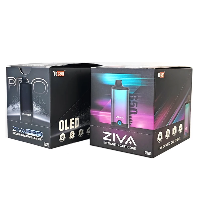 10 pçs/lote Original Yocan Ziva & Ziva Pro Vape Mod 650mAh Bateria Tela OLED Vape Pen Para 510 Cartucho Cigarro Eletrônico