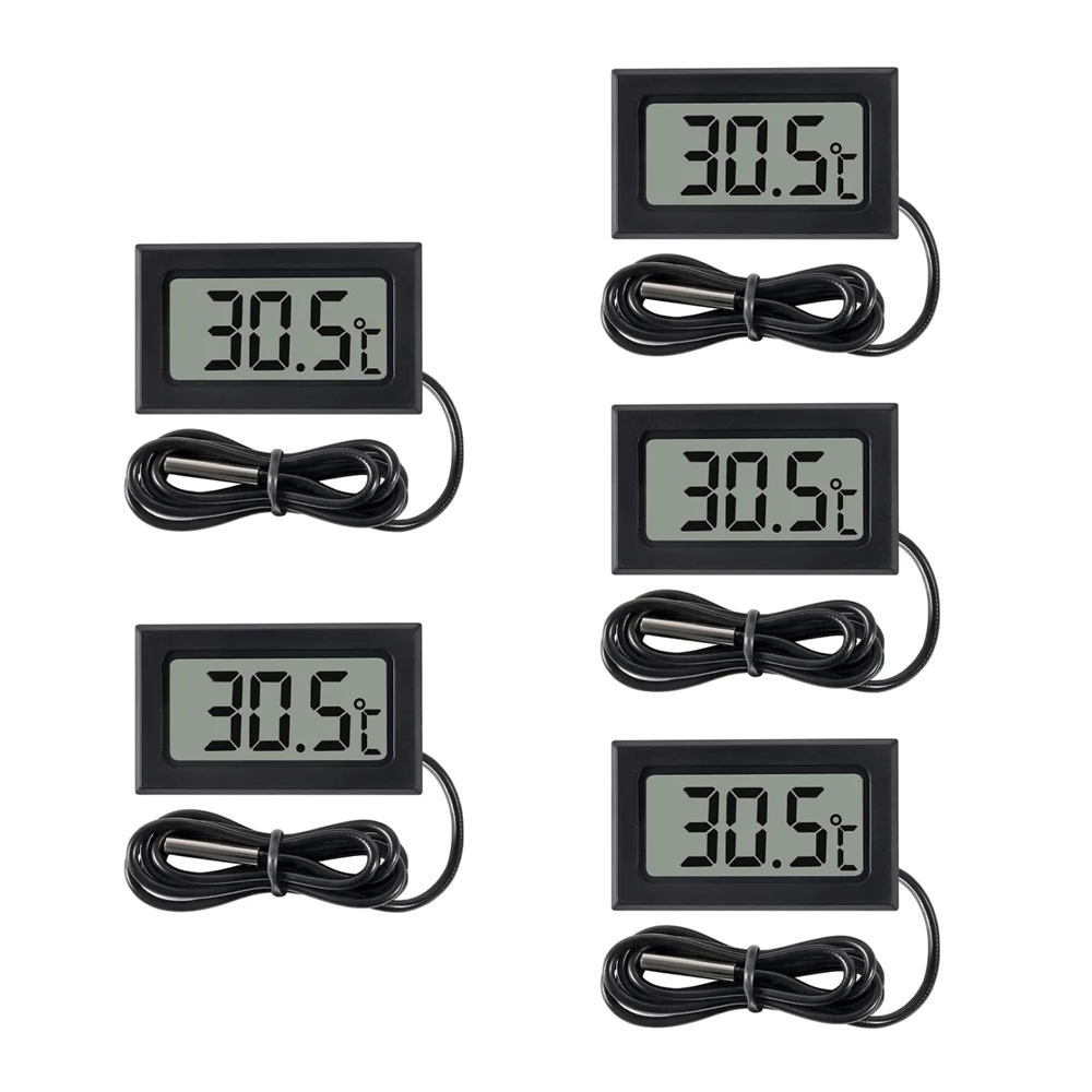 Mini Termômetro Digital LCD para Carro, Estufa, Freezer, Refrigerador, Aquário com Sonda NTC à Prova d'Água de 1M -20°C ° C a 110 ° C
