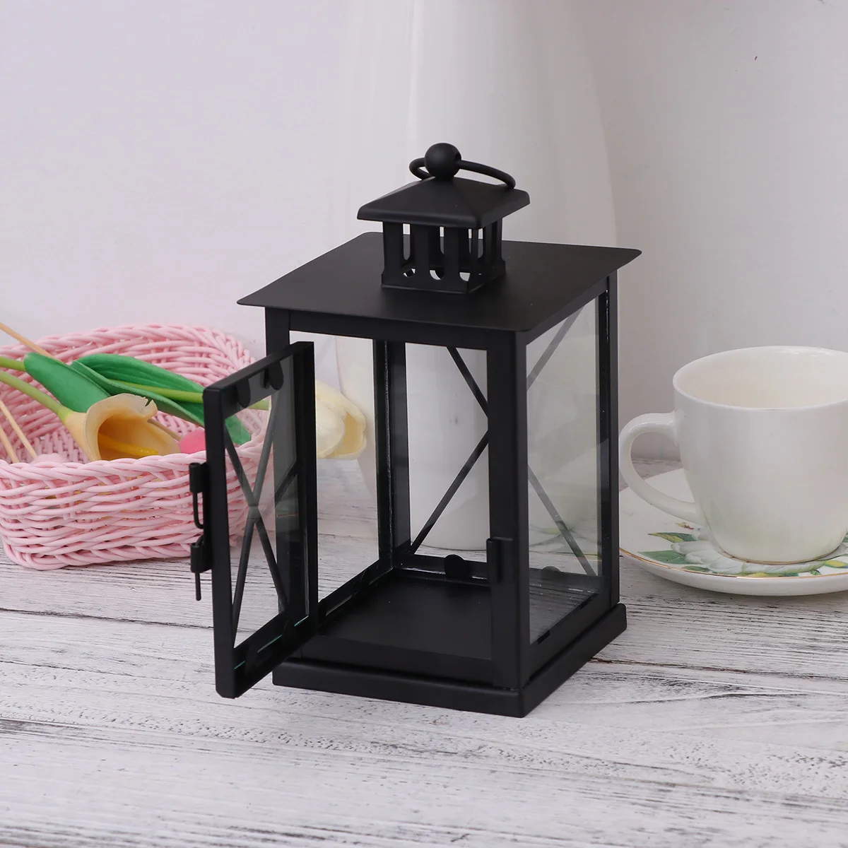 

Black Retro Windproof Lamp Material European Style Indoor Home Bar Coffee Shop Decoration Mini LED Outdoor