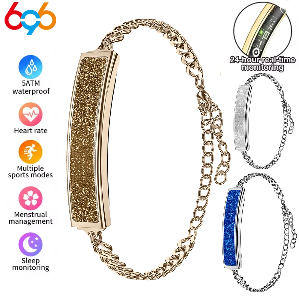 Lady Men Health Smart Watch Women Heart Rate Sleep Bracelet Waterproof Sports Smartwatch Stainless Steel Wristband Couple Gift