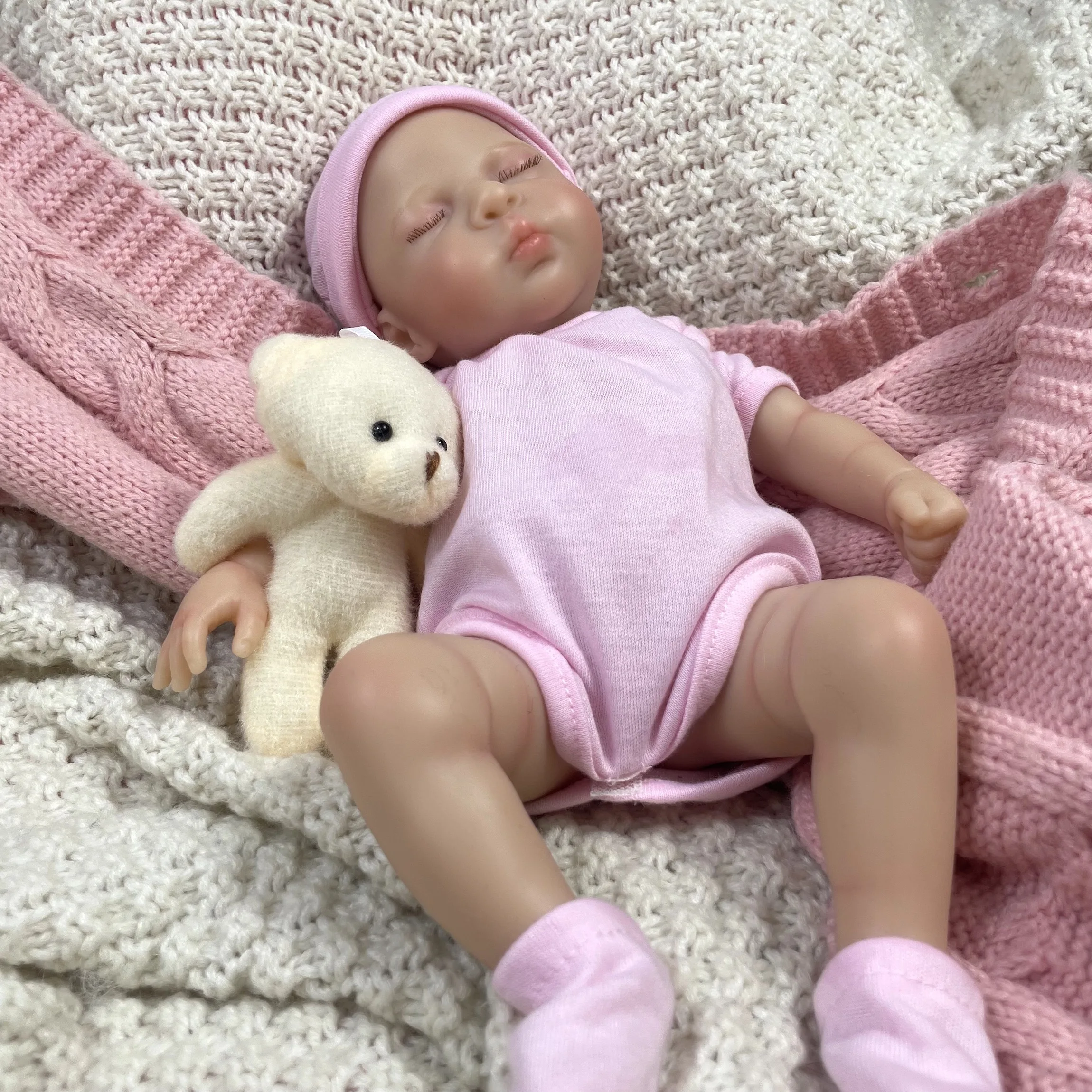 Muñeca Reborn de silicona totalmente lisa de 13 pulgadas Luna, juguete de regalo de cumpleaños y Navidad elástico Flexible de silicona suave realista para niña