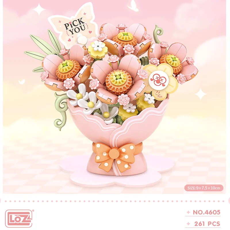 

LOZ mini bouquet flower series building block flower bouquet potted flower building block flower decoration girl educational toy