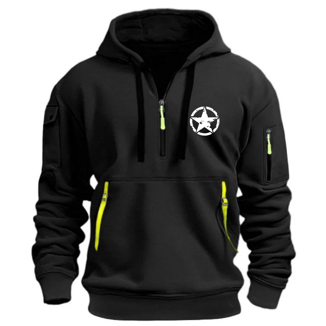 الرجال عبر الحدود البلوز عارضة الرياضة هوديي الخريف والشتاء أعلى مع الذراع جيب سستة هوديي الشارع الصوف البلوز