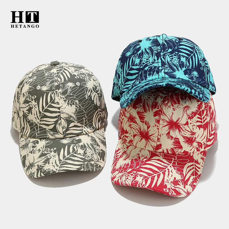 New Tropical Printed Leaf Curved Brim Baseball Cap For Men And Women Fashionable Breathable Outdoor Sun Protection Cap