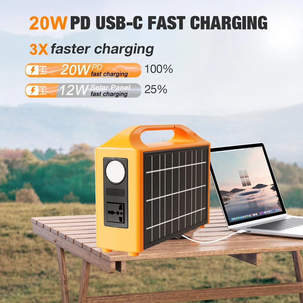 100W Portable Power Station Li - Solar Emergency Charger ulasan dan harga