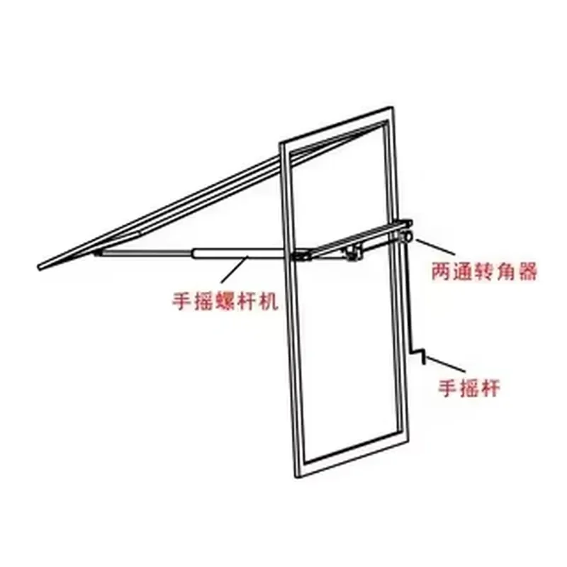 Manual screw push rod window opener, high window manual opening device, multi-window linkage hand crank operator