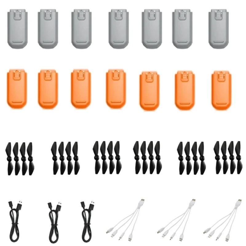 V2 A26 Drone Battery A26 3.7V 600mAh Battery Propeller Blades USB Charging Line 4-in-1 Line Spare Parts For V2 A26 RC Drone