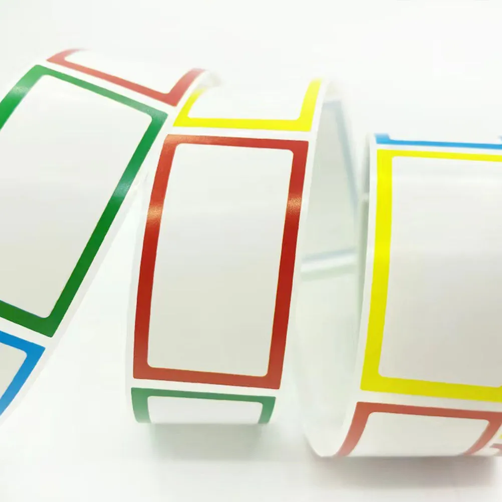 

4 рулона прямоугольных этикеток без клея, пустые самоклеящиеся наклейки для именных бирок, для кухонных контейнеров, ящиков для хранения, банок для прачечной