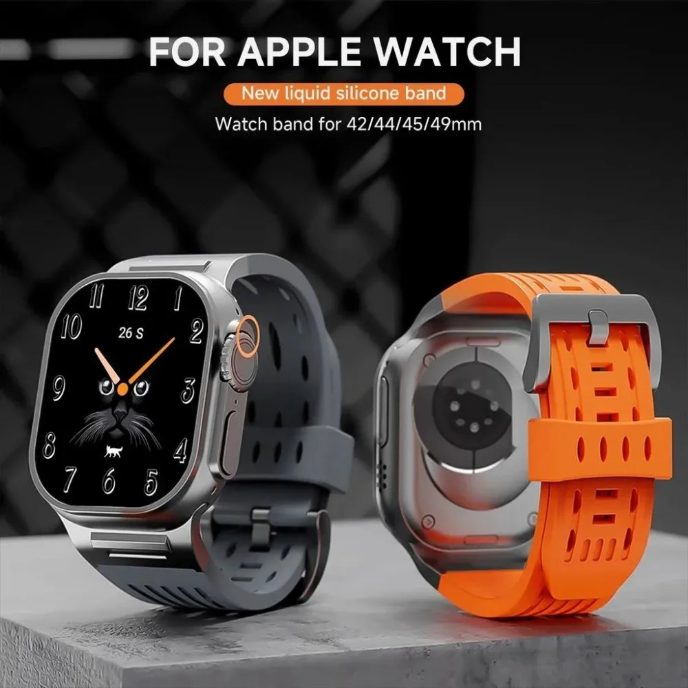 Breathe Sports Silikonarmband für Apple Watch S12 S11 S10 46mm Ultra4 49mm für IWatch Series 9 8 7 6 5 4 Se3 45/44/42mm Armband – Detail 10