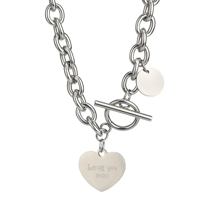 

Короткая цепочка для свитера, крутое ожерелье для девочек, ожерелье с подвеской в форме сердца из титановой стали, многофункциональное ожерелье