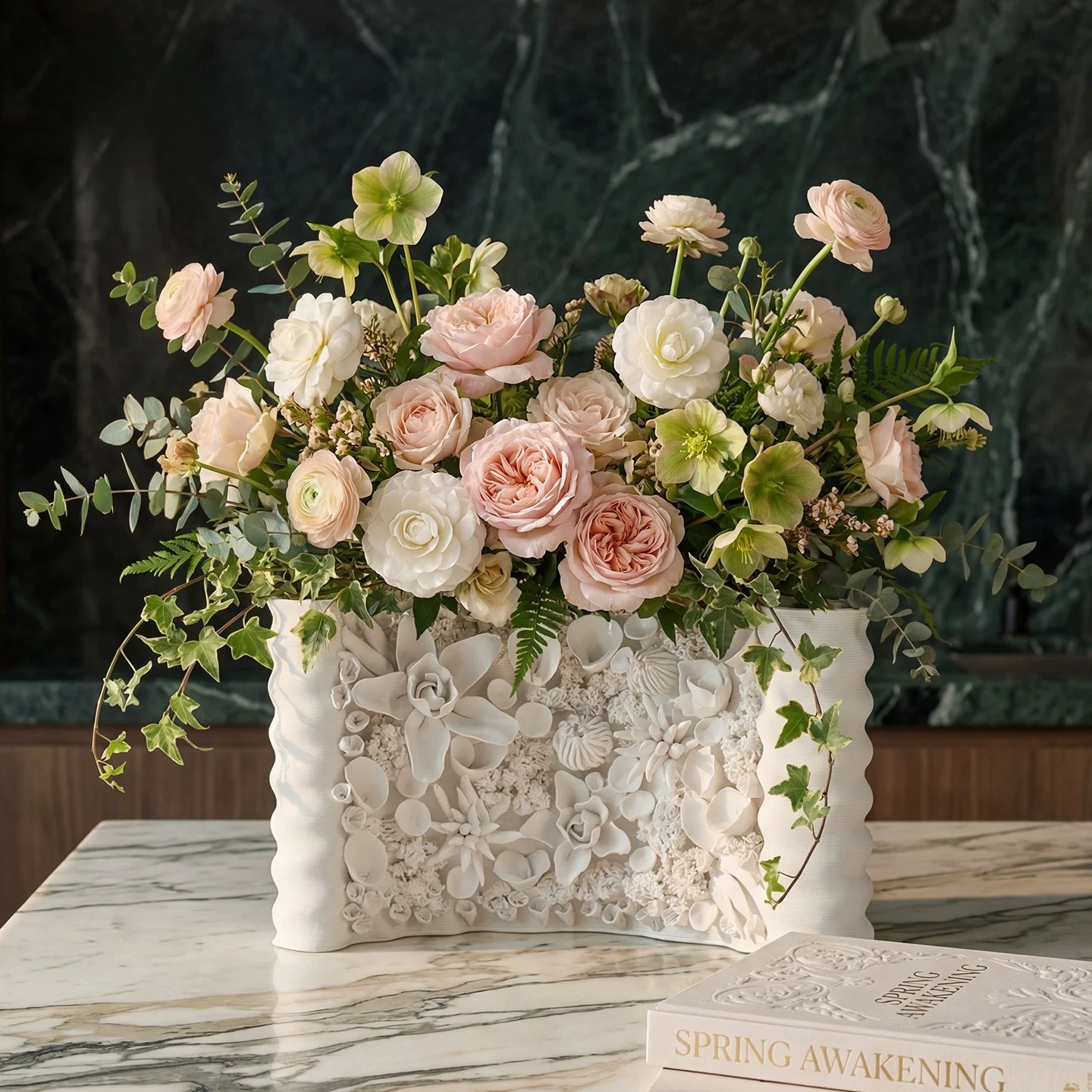 Handmade ceramic creative vase design sense art living room flower arrangement desktop ornament flower art