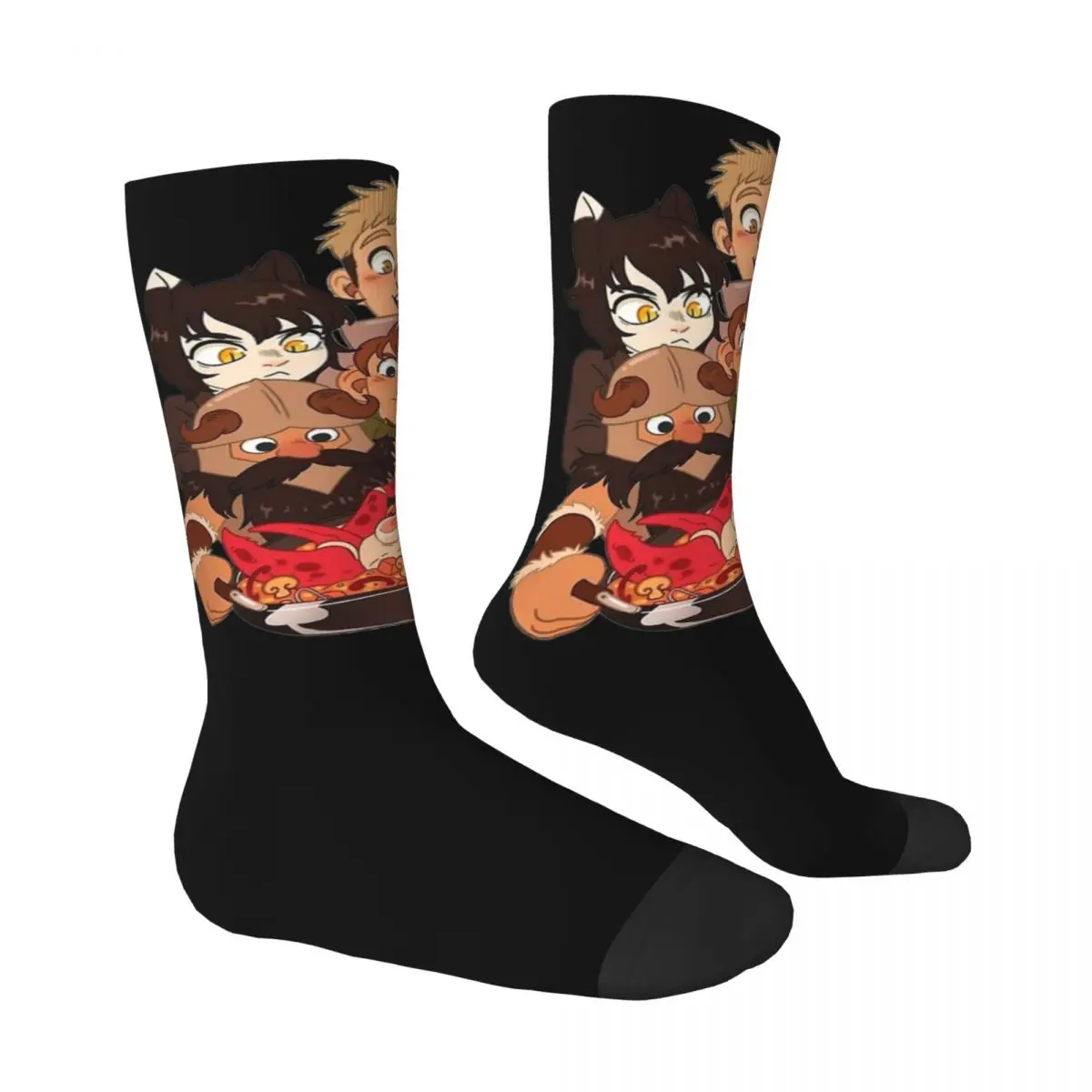 Japanese Anime Stockings Dungeon Meshi Design Gothic Socks Winter Anti Skid Socks Men Climbing Warm Soft Socks