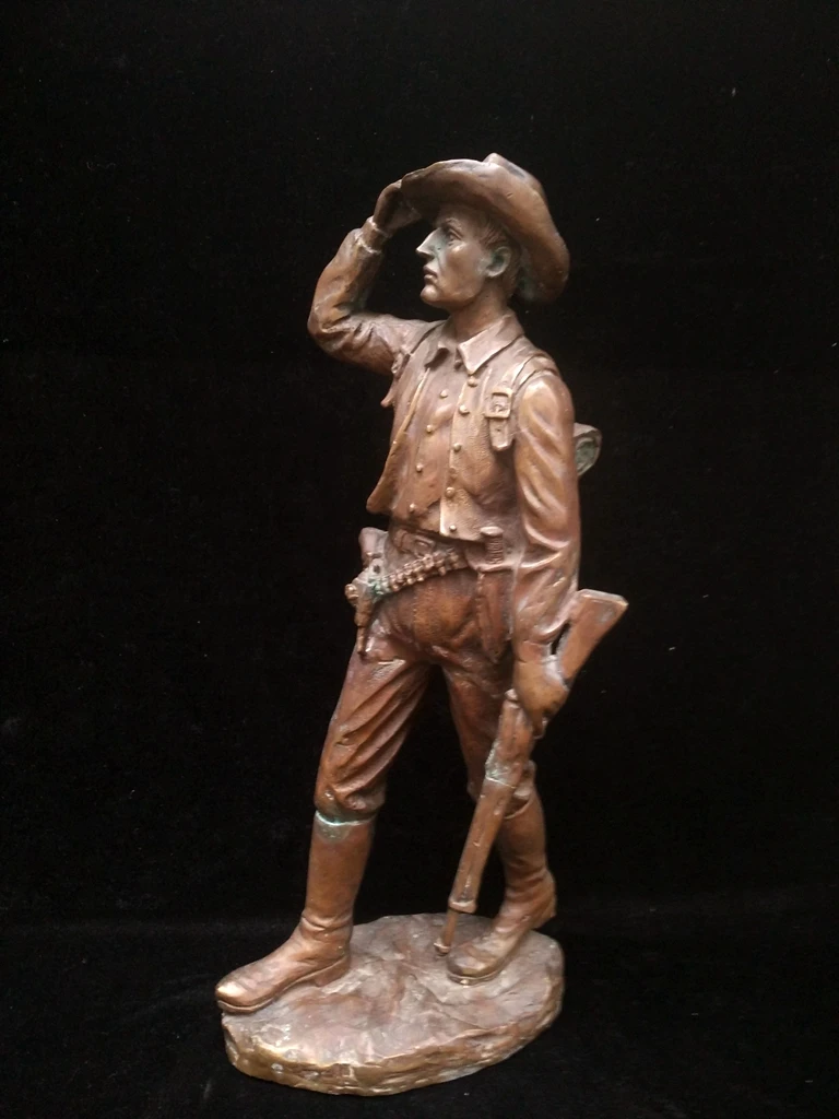 YIZHU CULTUER ART Размер 18,4 дюйма Китайская старая коллекция Бронзовая резьба Охотник Фигурка Статуя Украшение