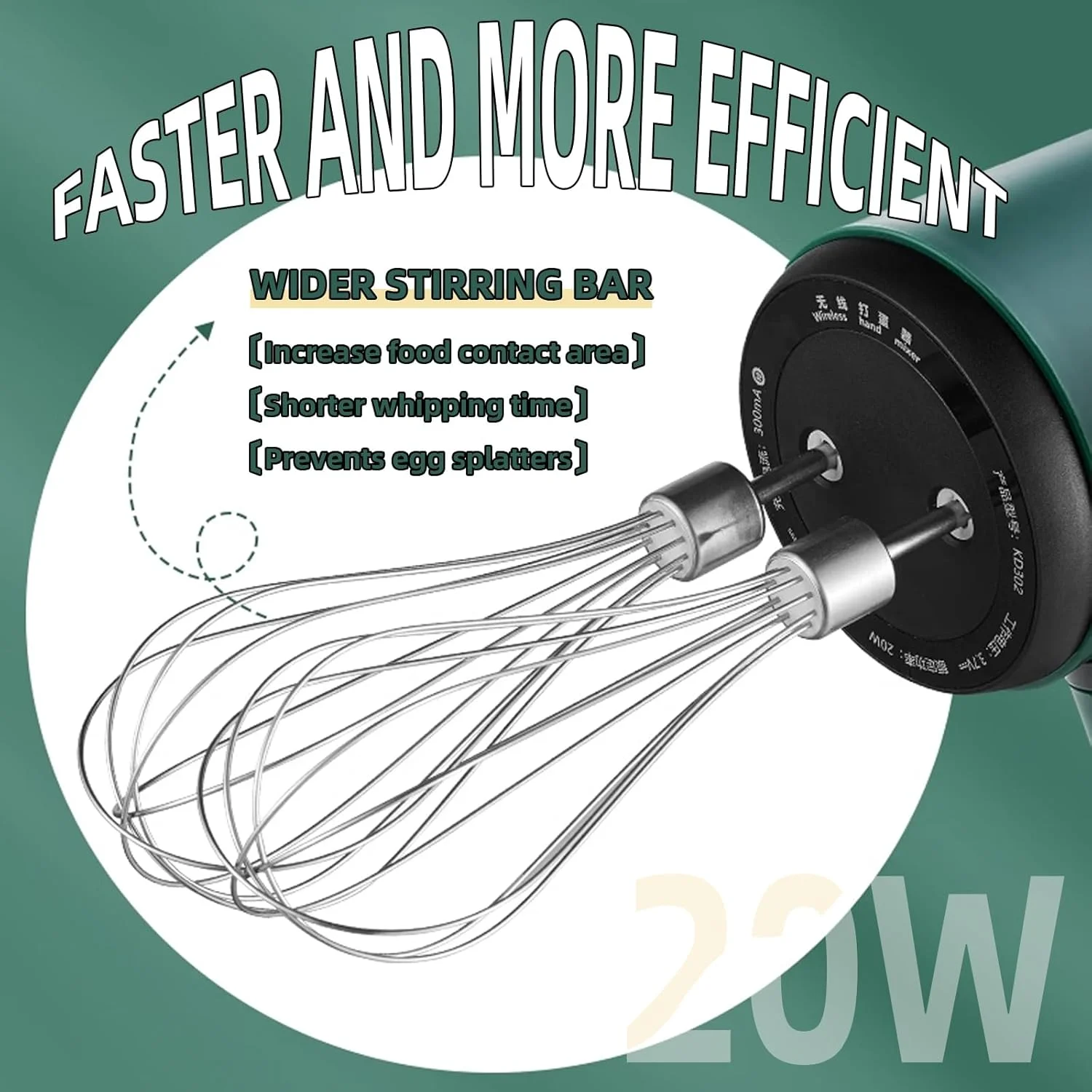 무선 핸드 블렌더, 블렌더, USB 충전식 블렌더, 304 스테인레스 스틸 휴대용 거품기, 베이킹용 특수 ​ ​ ​ ​