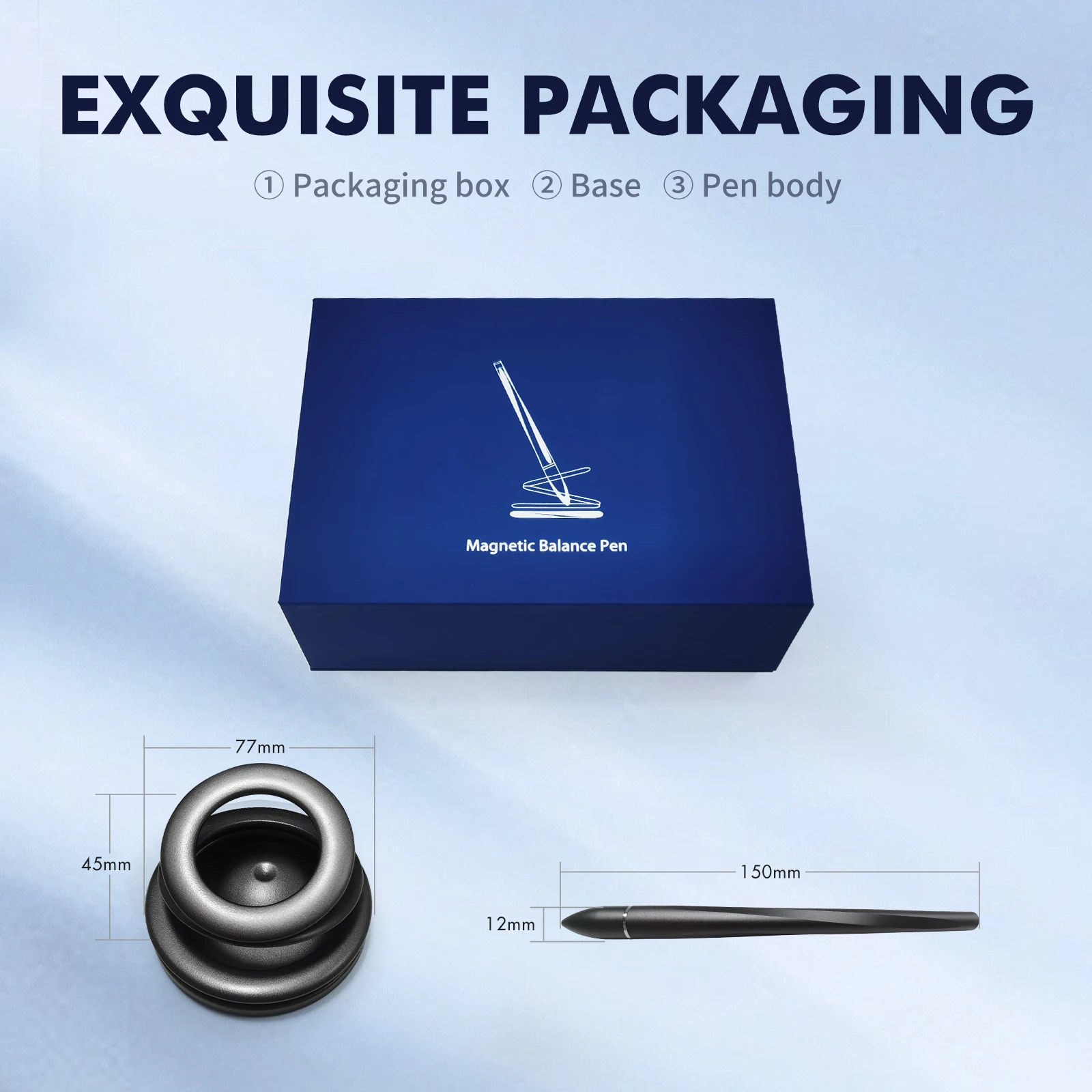 Creative New Black Magnetic Levitation Pen Stationery Signature Pen Gifts Box Set For Office Home Decoration Work Stress Relief
