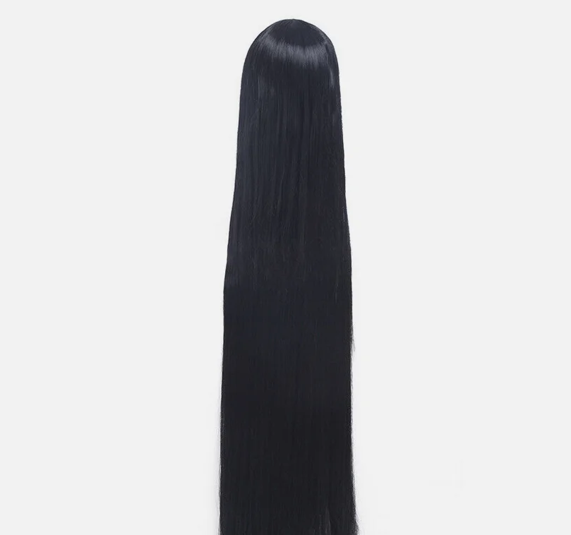 59 "Peluca de cosplay negra súper larga y recta Pelucas de pelo para fiesta de Halloween Stock de EE. UU.