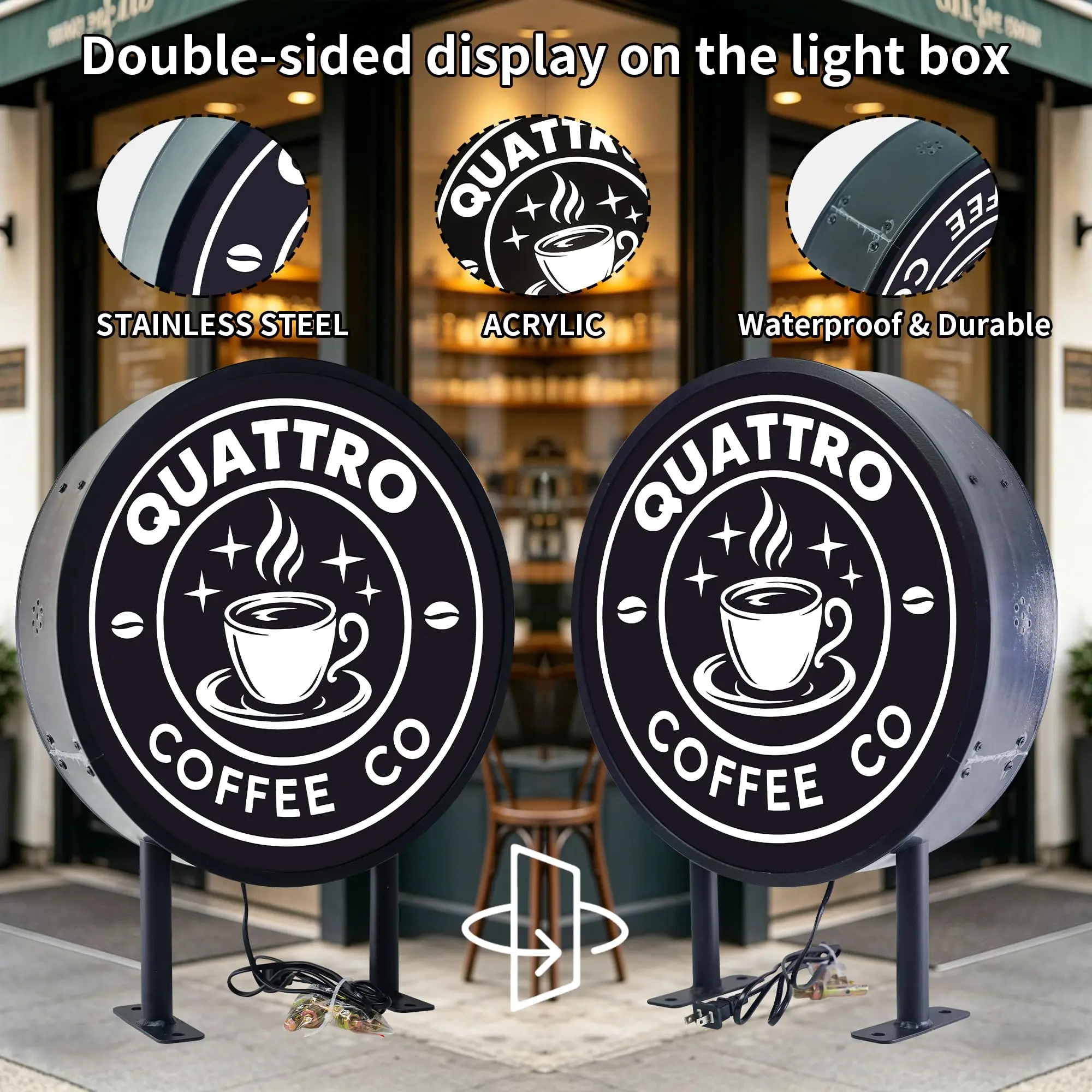 Custom Advertising Logo Single/Double Sided Lightbox Sign for Business Wall