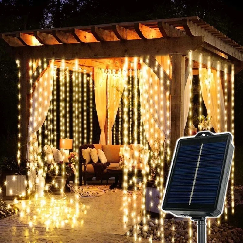 

Christmas Led Light Solar Curtain Light LED Outdoor Garland String Lights Christmas Tree Decorations Ornaments New Year 2025