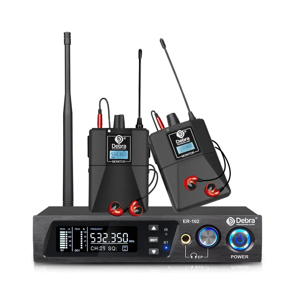 

Debra Audio ER-102 UHF Wireless In Ear Monitor System Professional with Monitoring Type for Stage, Recording Studio, Musicians