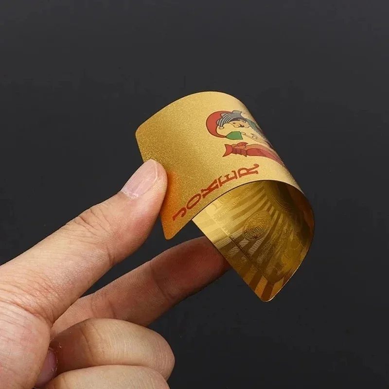 الذهب احباط بطاقة البوكر اليورو نمط أوراق اللعب البلاستيكية مقاوم للماء لعبة ببطاقات ورقية الدعائم أدوات سحرية عطلة المقتنيات هدايا الحفلات