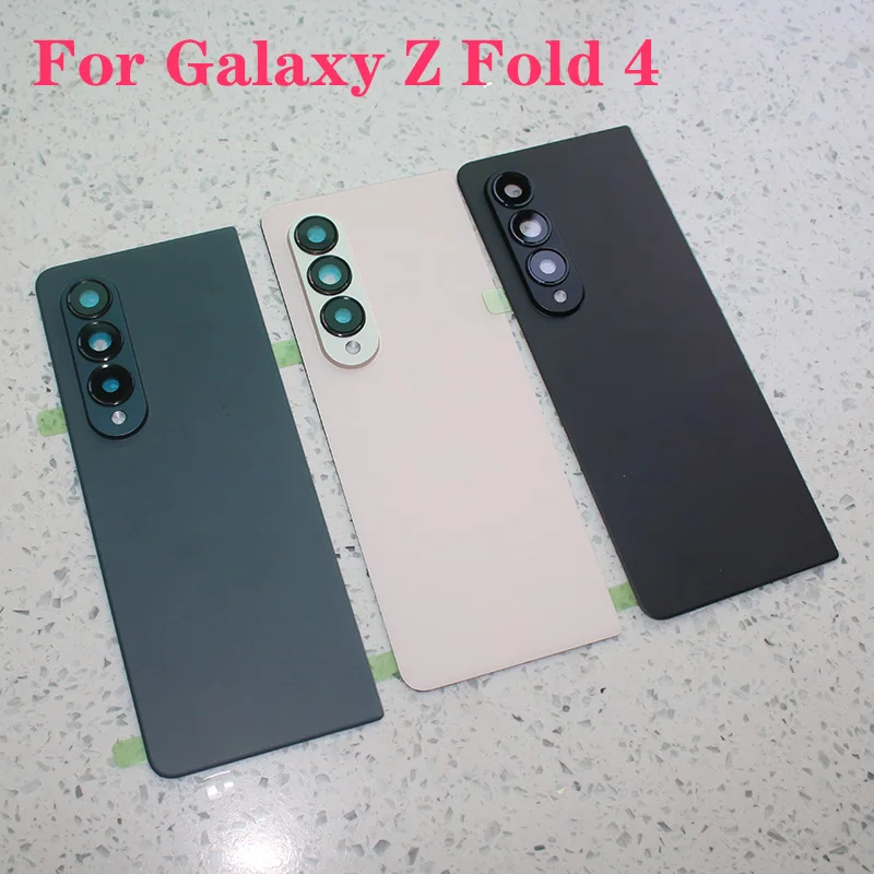 Original For Samsung Galaxy Z Fold4 Fold 4 5G F936 F936B F936U Back Rear Glass Battery Cover Housing Replacement + Camera Lens