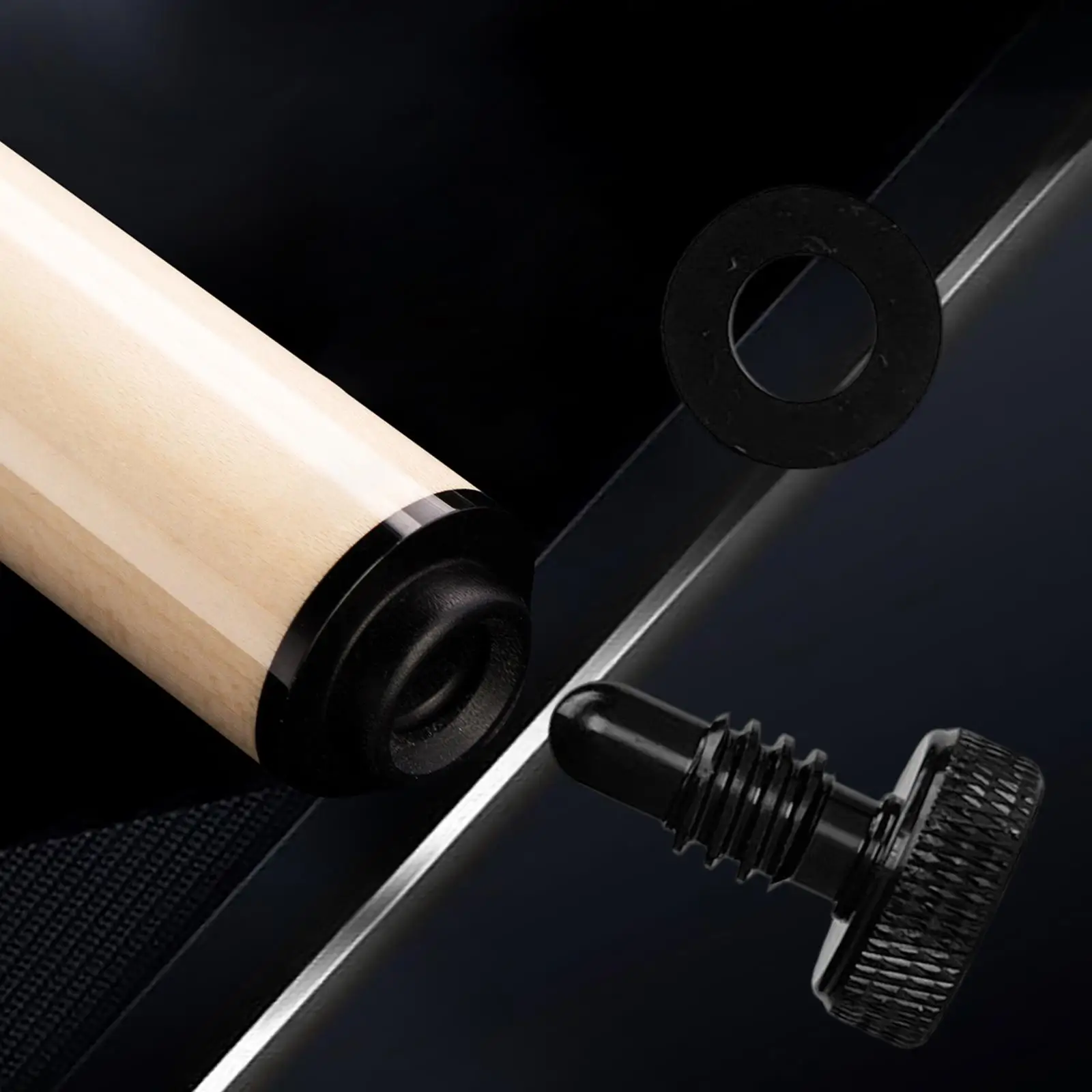 Aluminum Alloy Billiard Cue Bottom Cover Joint Protector with Secure Fit Rubber Gasket for Cue Stick Billiard Accessories Set