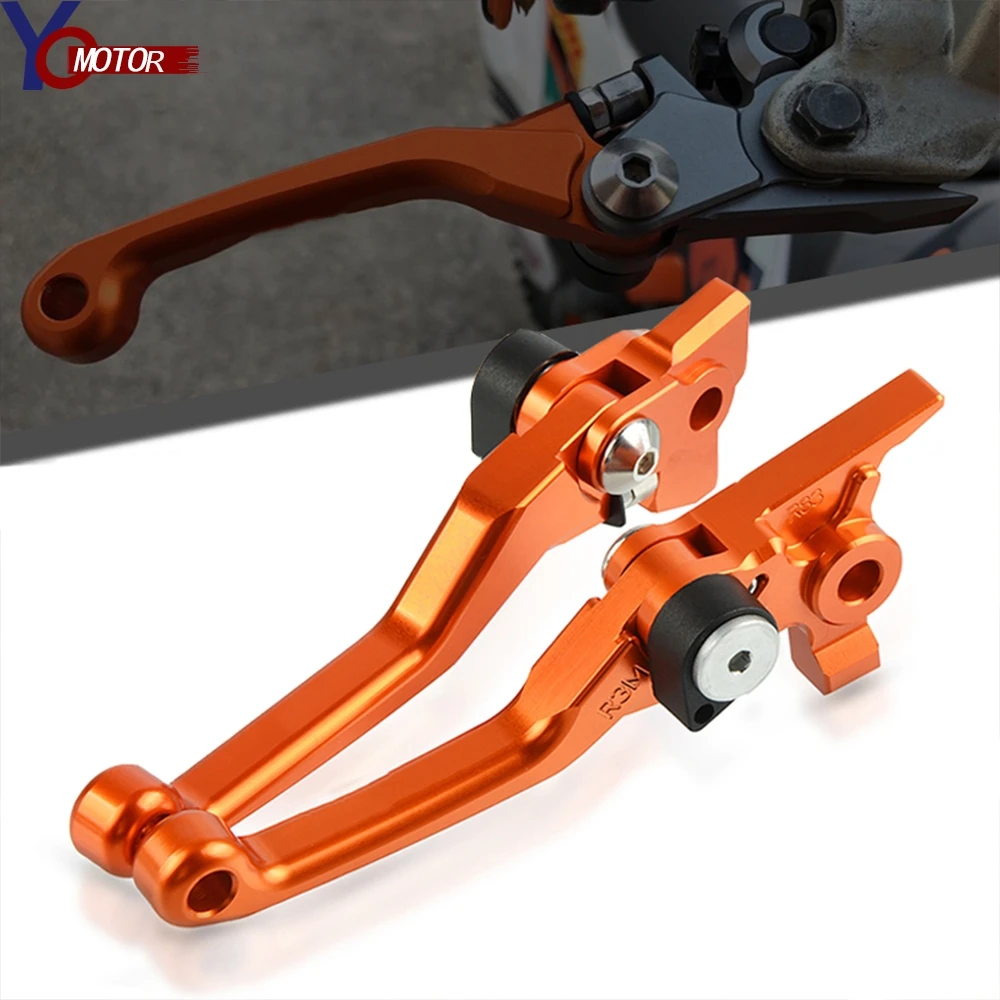 New Orange For 125EXC 2004-2016 2015 125exc  Motorcycle Motocross Folding Brake Clutch Levers Stainless Steel Accessories