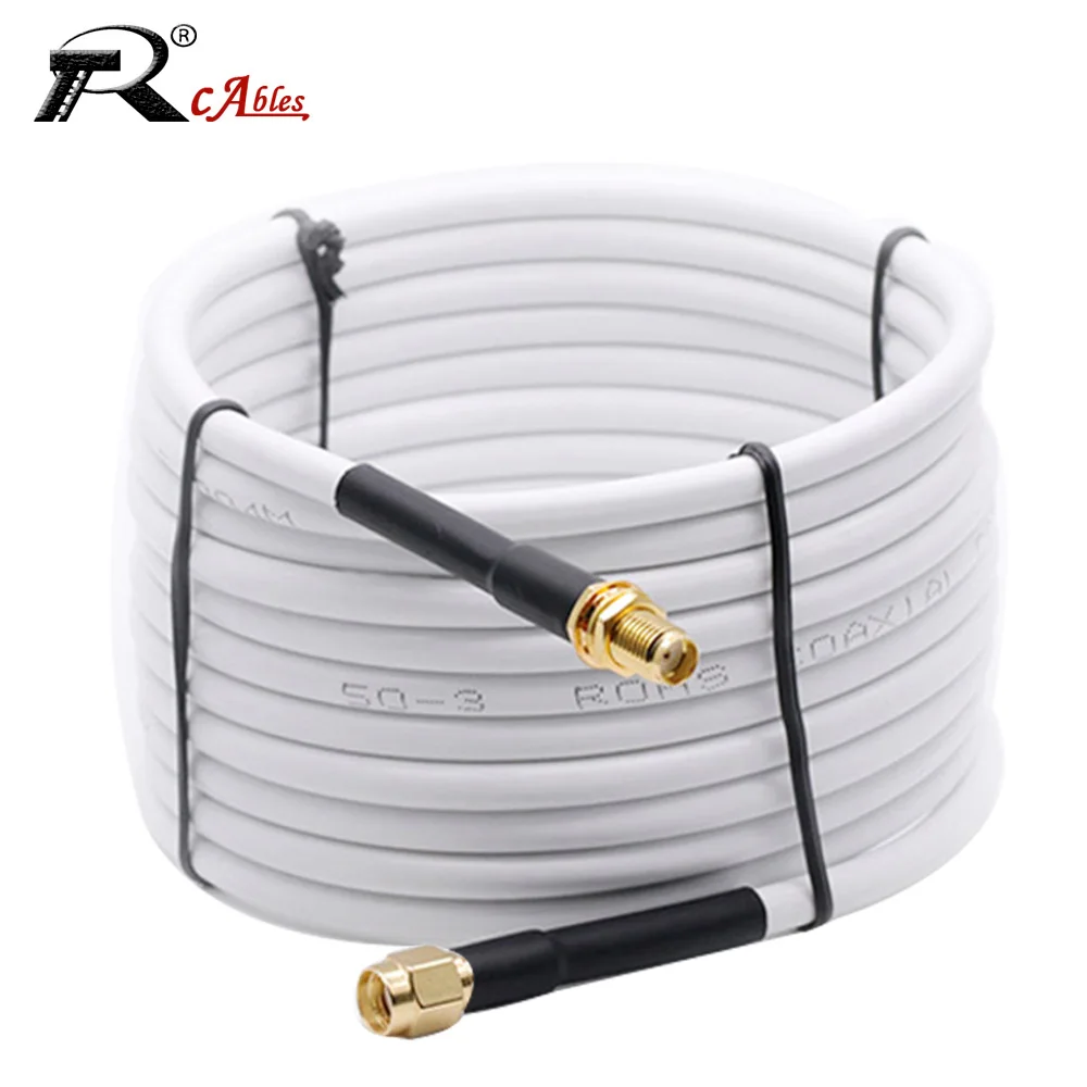 1M 2M 5M 10M 20M SMA męski do SMA męski RG58 50ohm Kabel koncentryczny Wtyczka SMA Przedłużacz anteny WiFi Złącze Adapter Pigtail