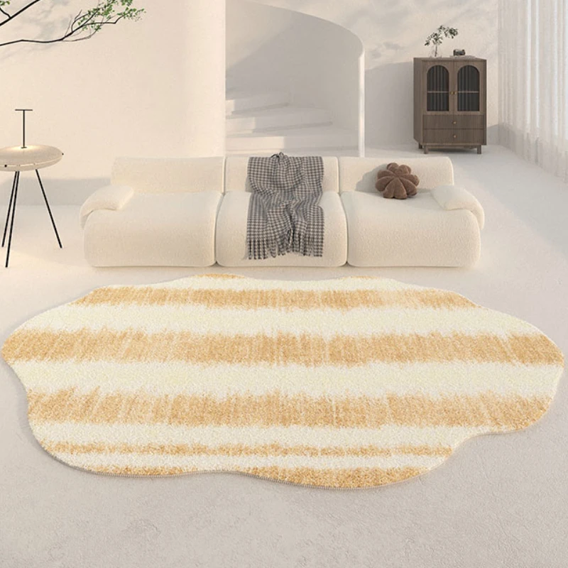 Japanese Style Living Room Decoration Plain Color Carpet Irregular Rugs for Bedroom Fluffy Soft Plush Rug Home Thick Floor Mat