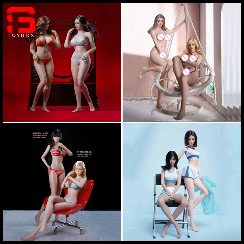 

Tbleague Phicen 1/6 Female Super-Flexible Body With Head Sculpt Suntan Pale Large/Small Breast Action Figures