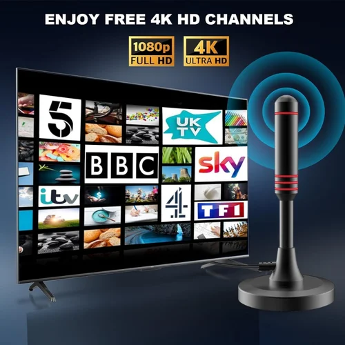 Imagen 2 del producto 2025 La antena de TV más nueva con base magnética fuerte 360 °   Antena de TV de recepción de largo alcance Antena de TV interior para canales locales de TV