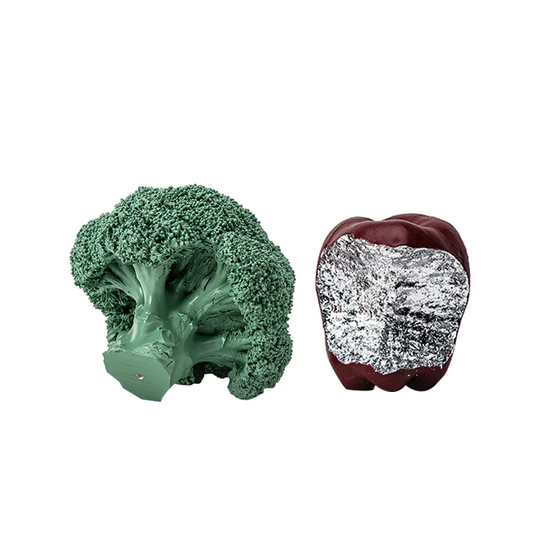 

Bianji Sales Office Living Room Modern Creative Resin Red Apple, Model Room Kitchen Vegetable Broccoli Ornament
